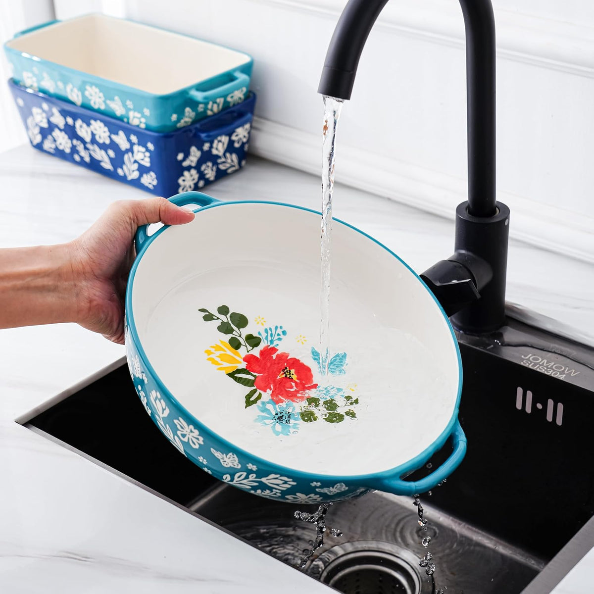 Wisenvoy Ceramic Pie Pan - Non-Stick Deep Dish Pie Plate | 9.8 Inches Porcelain Bakeware