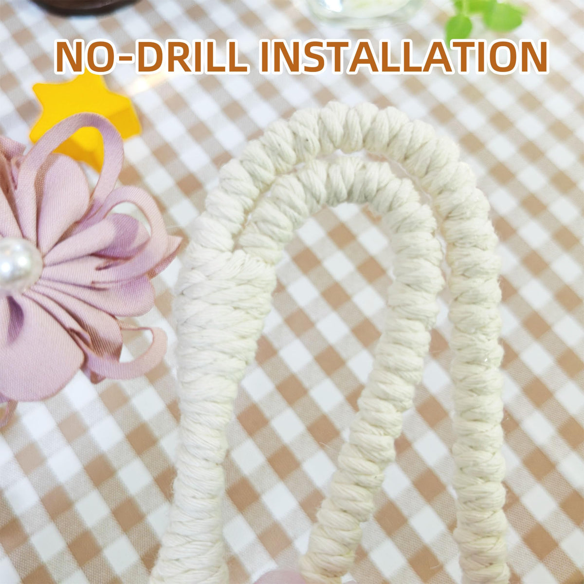 Flower Curtain Tiebacks with No Drill Installation, Fancy Decorative Holdbacks for Living Room, Bedroom, and Dining Room – Easy to Install and Adjustable, 2pcs Purple