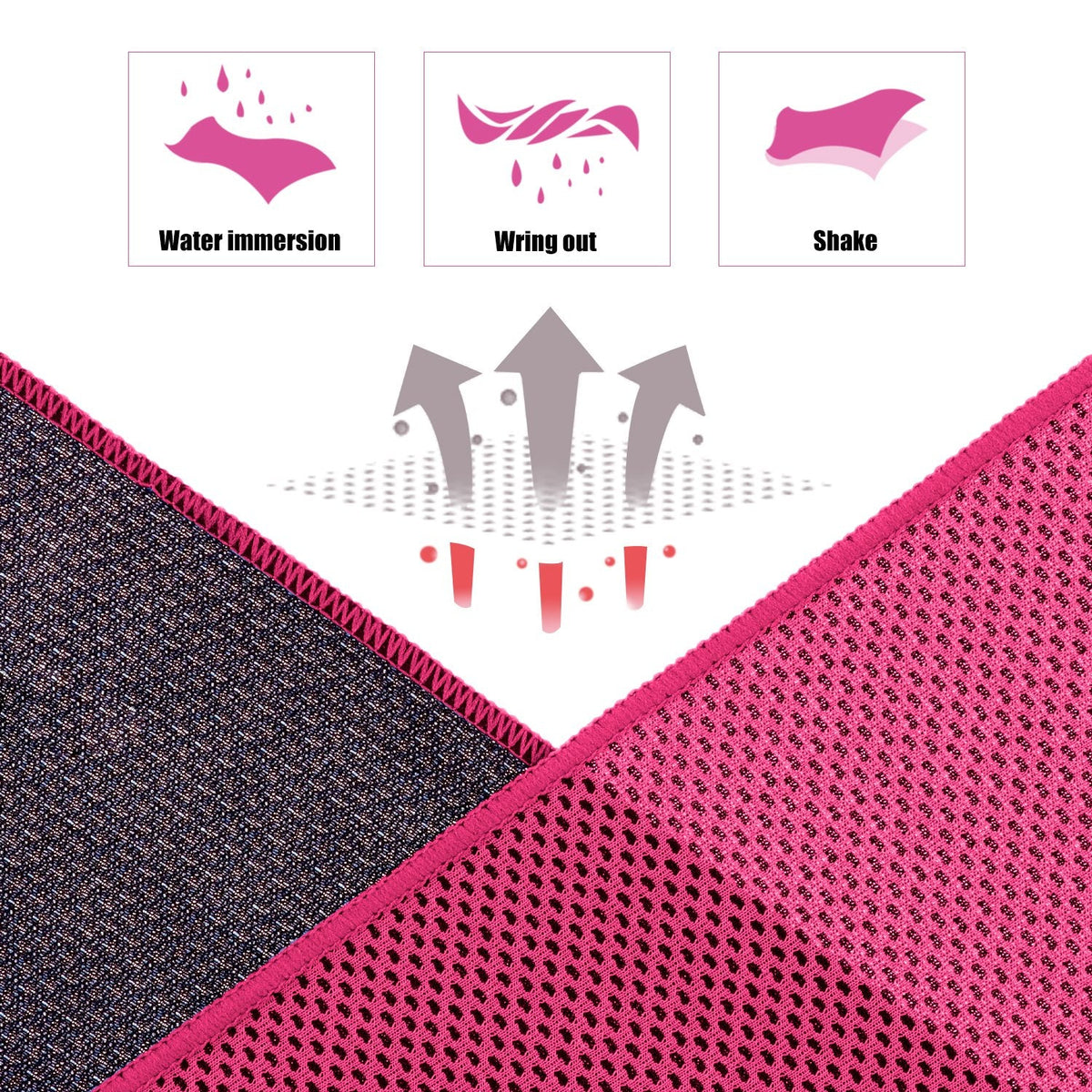 Biange Cooling Towels (40"x 12", Pack of 10) for Neck and Face, Cold Towel for Hot Weather, Sports, Workout, Fitness, Gym, Yoga, Golf, Pilates, Travel, Camping & More