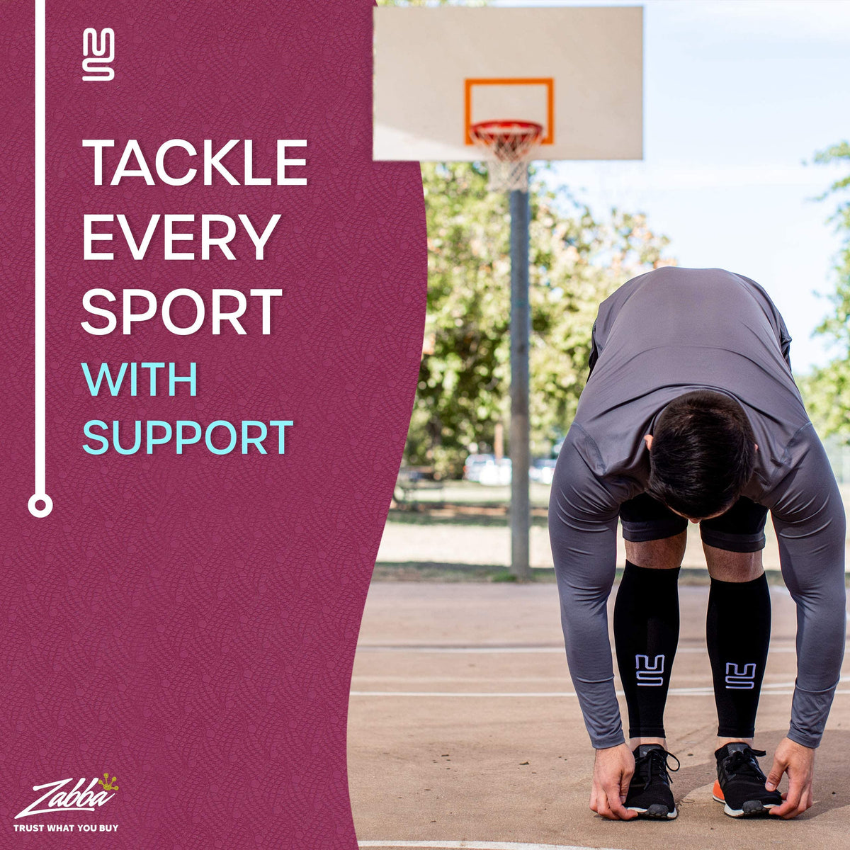 Modetro Sports Calf Compression Sleeves - Leg Sleeves for Men and Women - Support Brace for Running Flights Shin Splints