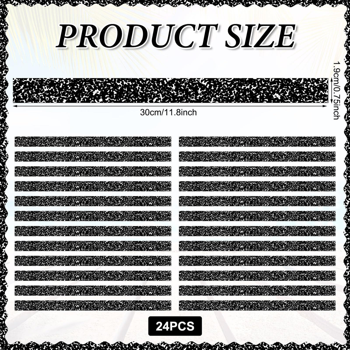 Colarr 24 Pcs Mini Magnetic Strips, 12" x 0.75" Composition Notebook Magnetic Borders for Classroom Whiteboard Magnet Border Strips Bulletin Board Borders for Office School Chalkboard Trim Decor
