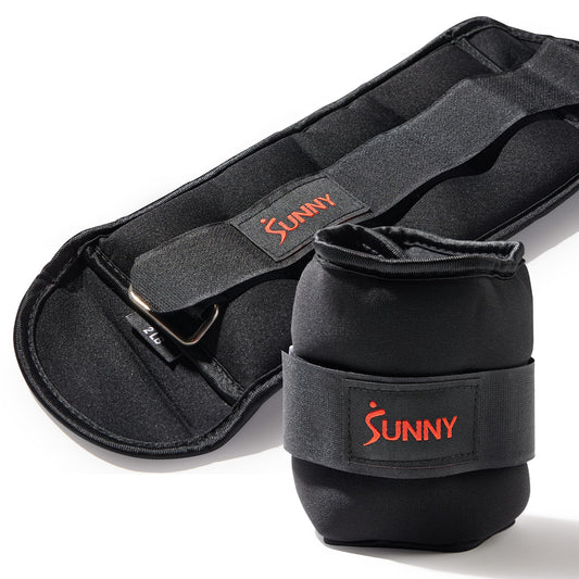 Sunny Health & Fitness Ankle Weights for Women, Men & Kids – Adjustable 1–5 lb Pair | Wrist, Arm & Leg Weights for Walking, Pilates, Yoga & Cardio
