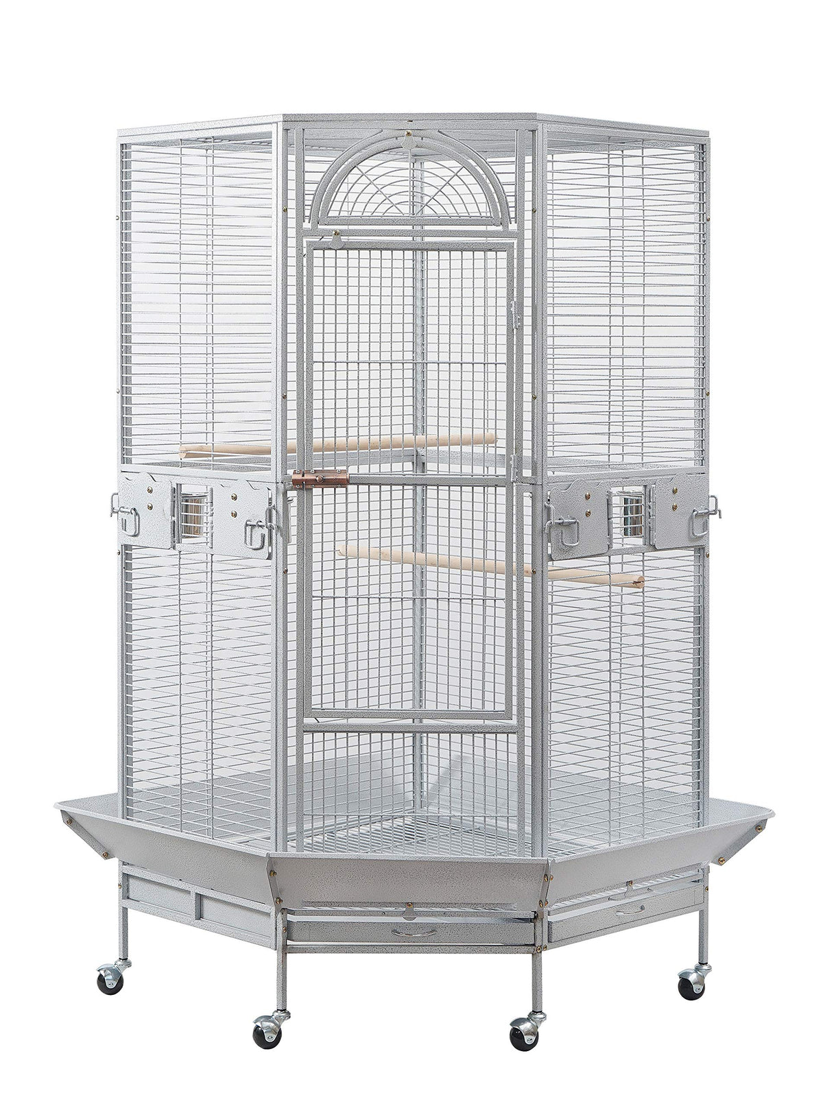 Seny Corner Bird Cage for Cockatiel Parakeet Black and White New (White)