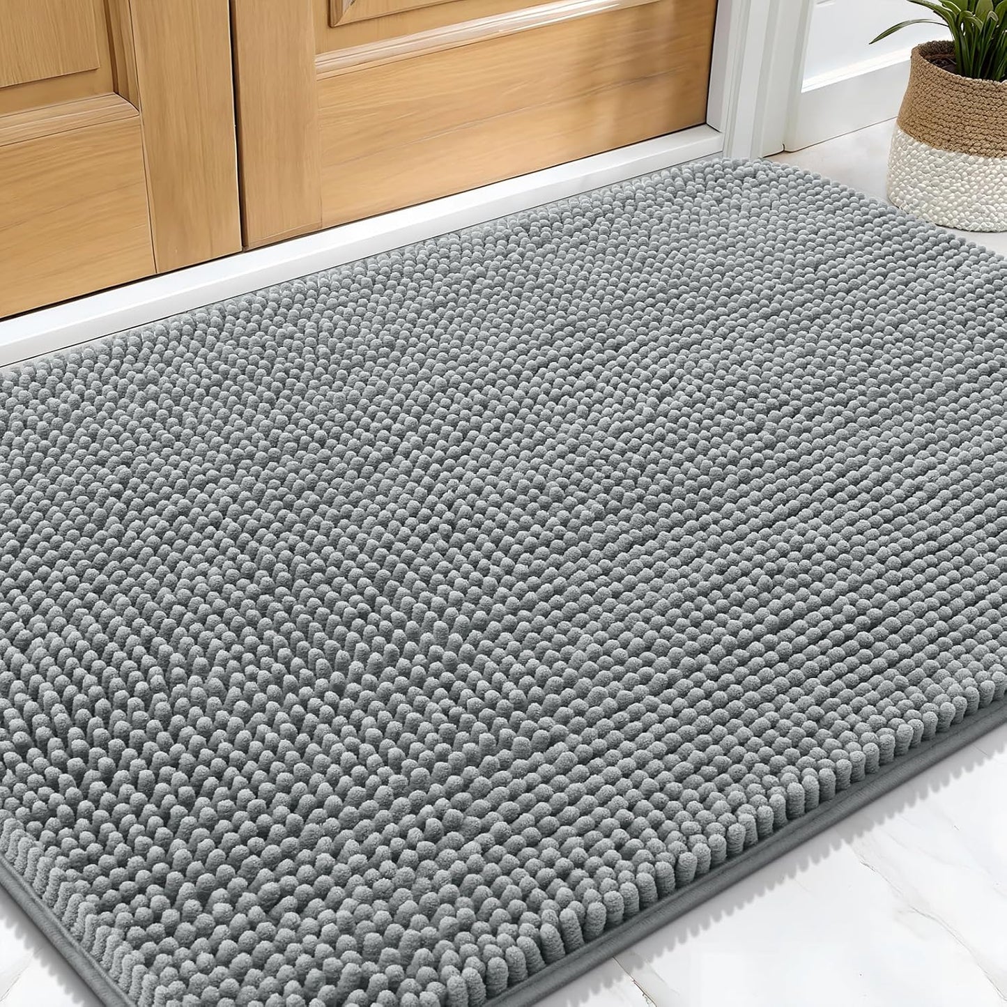 OLANLY Dog Door Mat Bundle - 5 Pieces in Grey | 4 Doormats (30x20) + 1 Extra Mat (30x20)