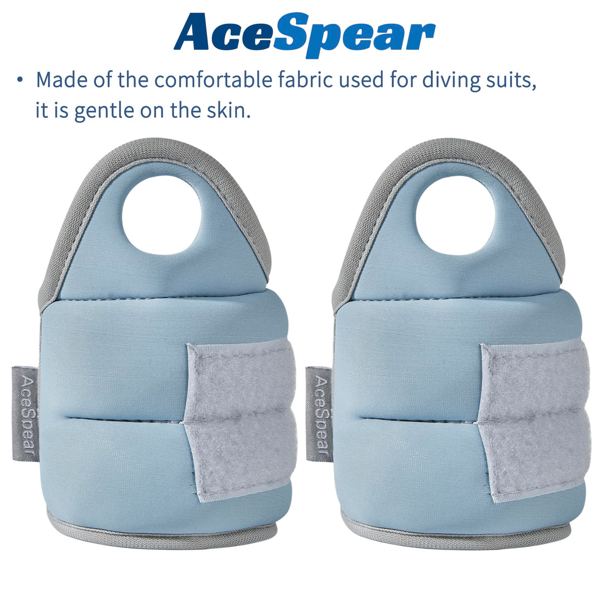AceSpear Wrist Weights with Thumb Loops Lock for Men Women 1lb*2 2lbs*2 3lbs*2 Ankle Weights Weighted Gloves for Running Strength Training Walking Exercises (Blue, 1 lb x 2)