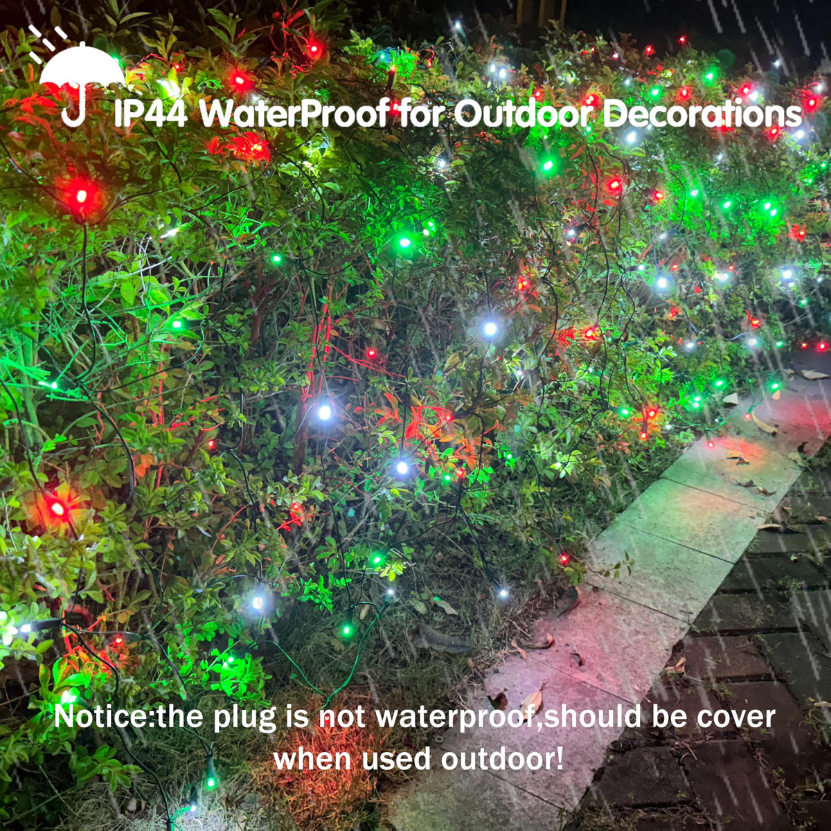 HISHINY Christmas Net Lights Outdoor for Bushes,100LED 5X5ft Connectable Bush Yard Mesh Shrub Net Light Decorations for Party, Holiday, Wedding, Tree,Home Decor(Red White Green)