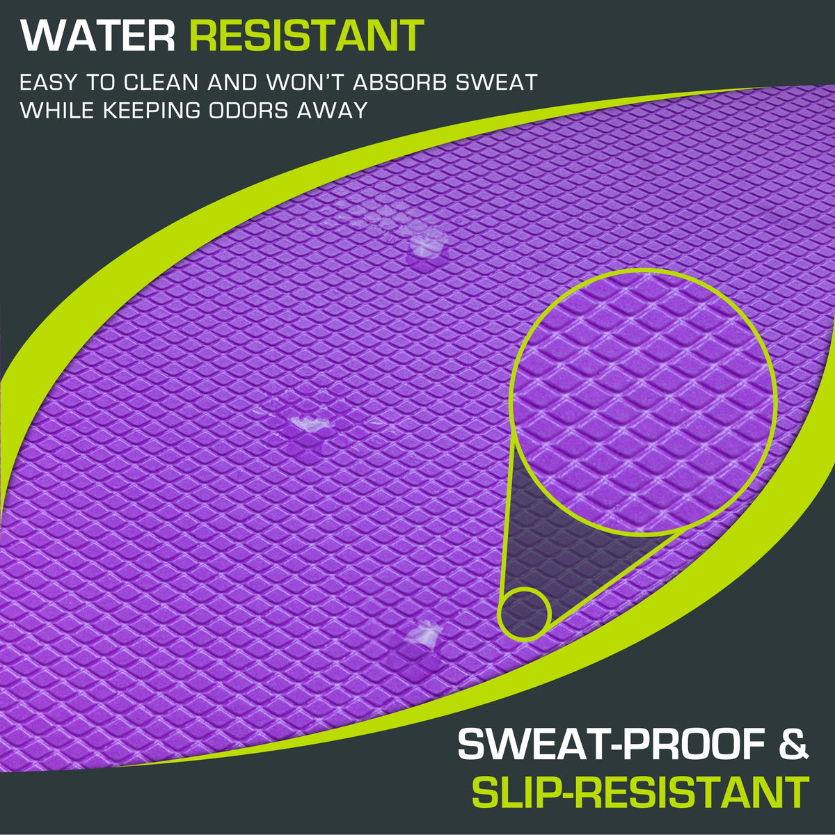 ProsourceFit Exercise Balance Pad – Large Cushioned Non-Slip Foam Mat & Knee Pad for Fitness, Stability Training, Physical Therapy, Yoga 15"x19", Purple