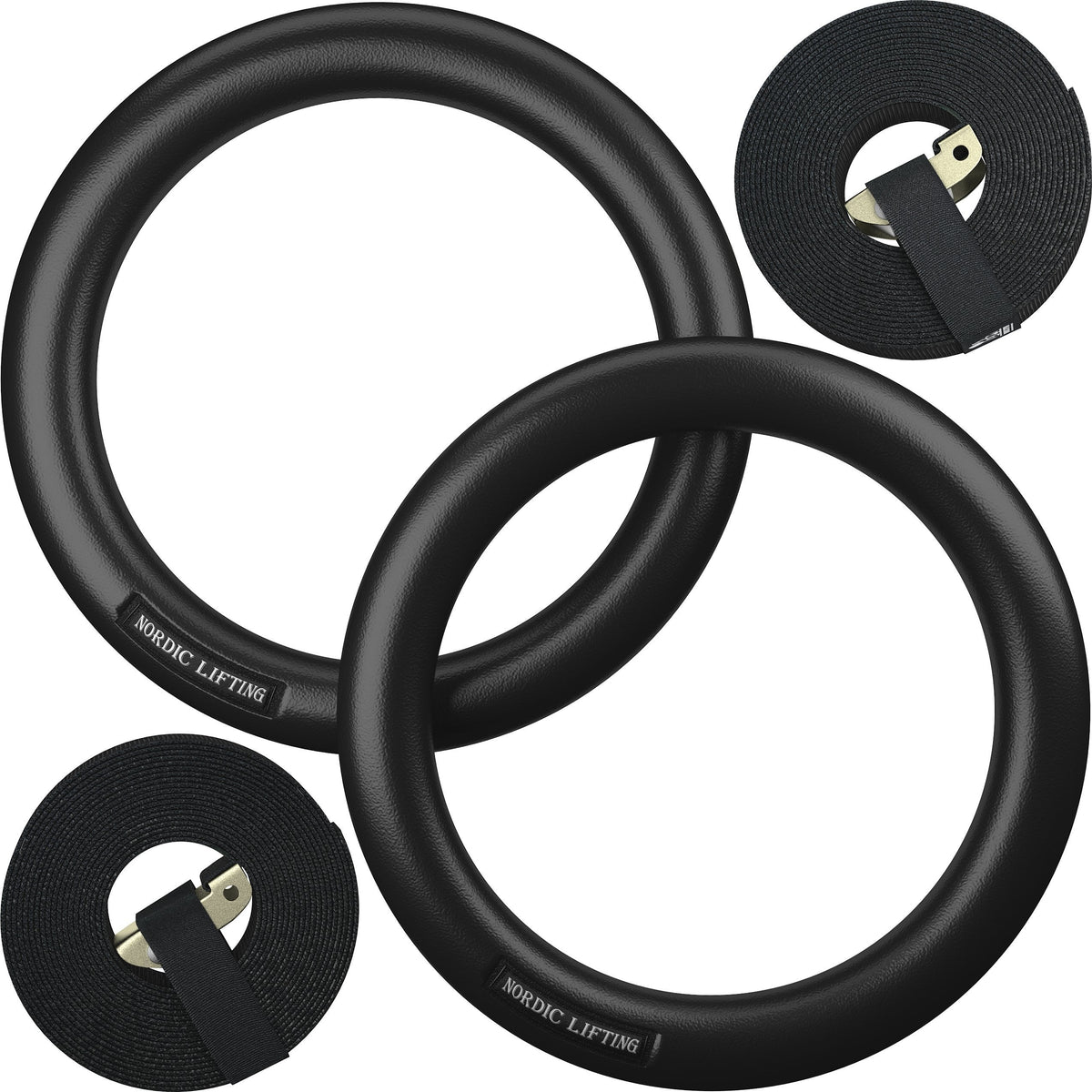 Nordic Lifting Gymnastic Rings with Straps – Heavy Duty Rings for Crossfit, Gymnastics, and Strength Training – Olympic Home Gym Equipment