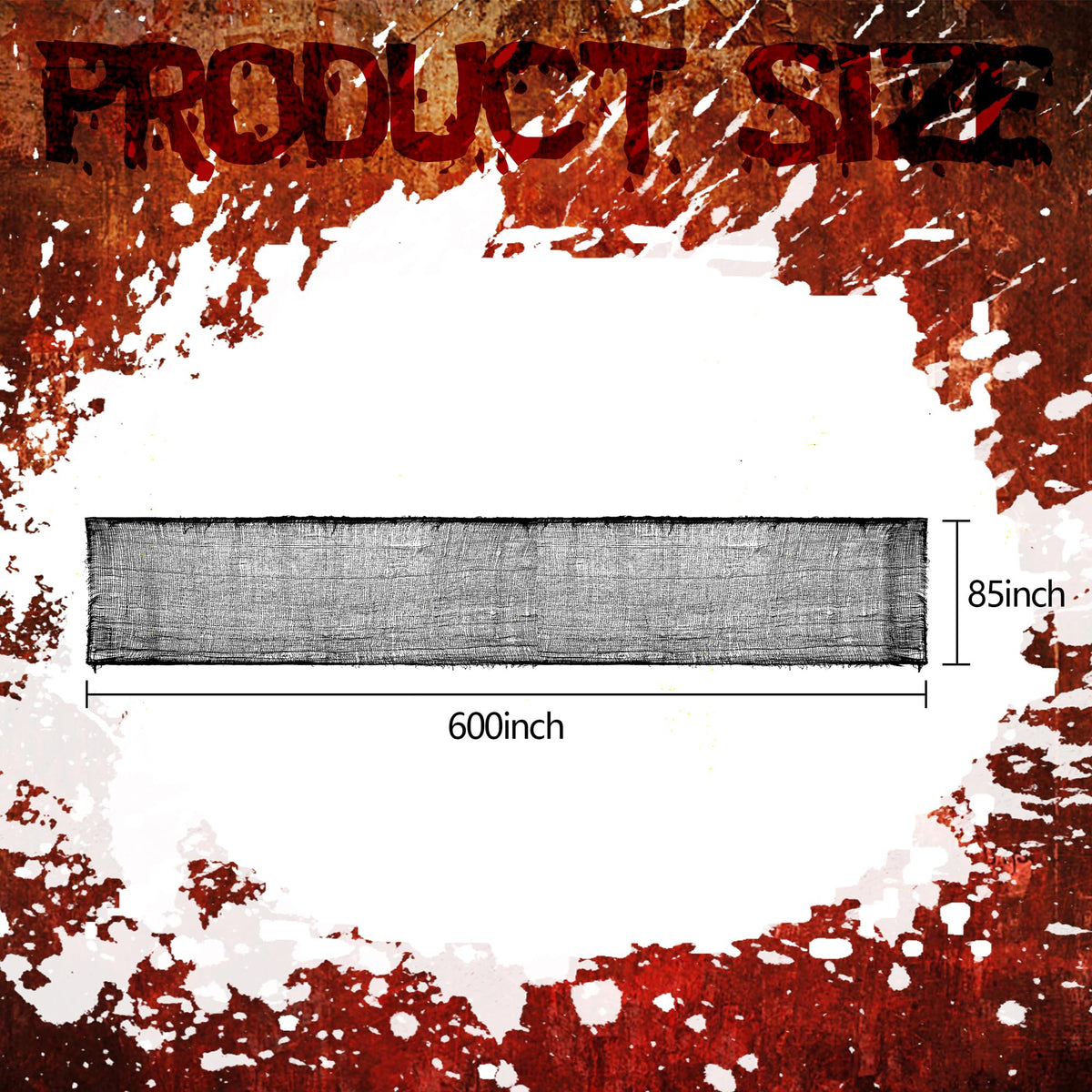 600" x 85" Creepy Halloween Cloth - Black Spooky Fabric - Large Creepy Halloween Decorations for Haunted House, Window Backdrops, Garden Party, Yard, Wall, Doorway