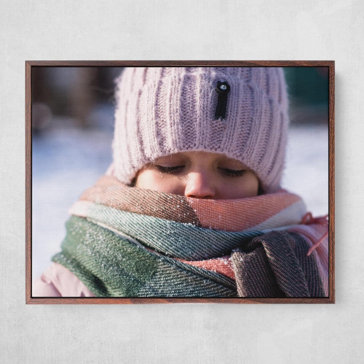 P&L ART. Personalized Custom Canvas Prints: Photo On Canvas Transform Your Photos into Stunning Framed Wall Art Digitally Printed Photo To Canvas Ideal for Home Decor Gifts Keepsakes Walnut 16X24