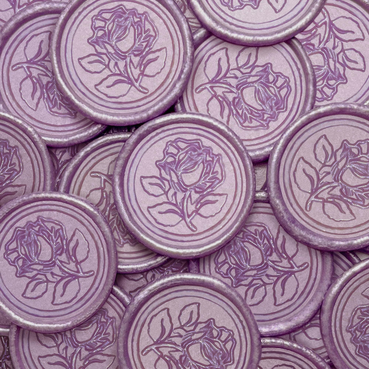 WADKOOTO 50pcs Purple Metal Vintage Wax Seal Stickers, Waterproof, Self Adhesive, for Wedding Invitations, Envelope, Gift Wrap, Christmas