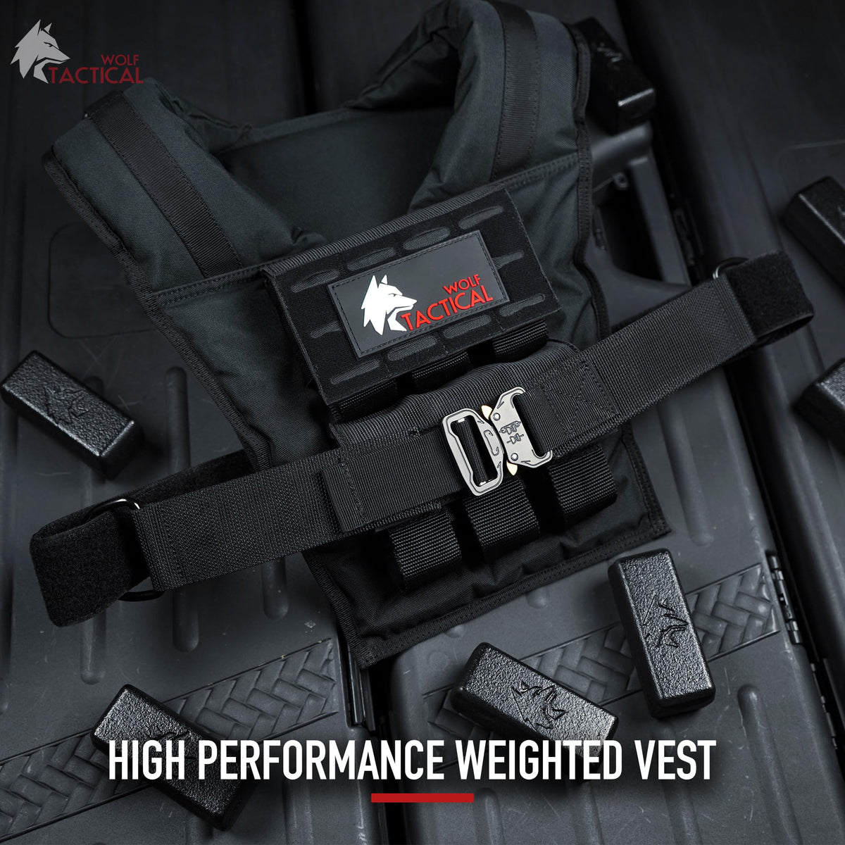 Wolf Tactical Men’s Weighted Vest - 35 lb Strength Training Weight Vest for Workouts