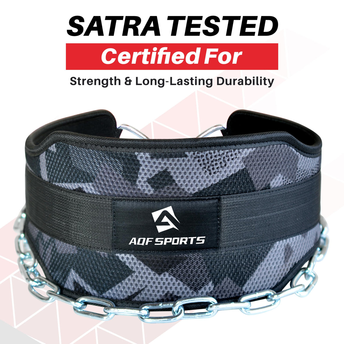 AQF Dip Belt for Weightlifting - Weight Belt with 36" Heavy Duty Steel Chain - Neoprene Padded Back Support Gym Lifting Belt for Powerlifting, Bodybuilding, Squat, Fitness & Pull up Training