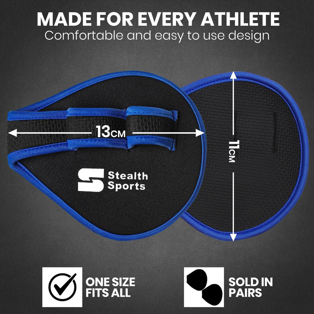 Stealth Sports Weight Lifting Gym Grip Pads Non-Slip Neoprene Pull Up Bar Pads Substitute of Workout Gloves Prevents Callus Tears–Calisthenics Fitness Weightlifting Grip Gloves (3 Loop)