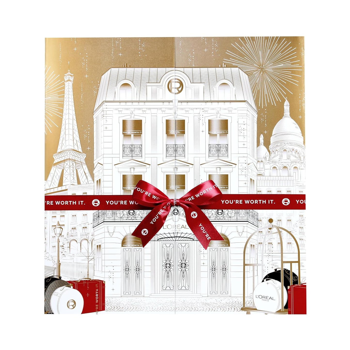 L'Oreal Paris 2025 Holiday Beauty Advent Calendar - Deluxe Makeup, Skincare & Haircare Gift Set