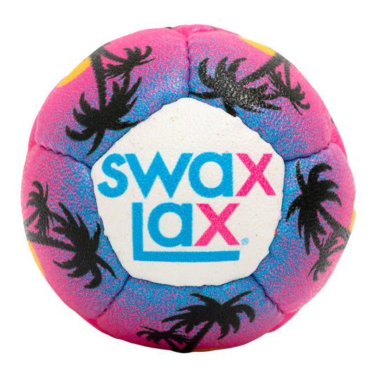 SWAX LAX Lacrosse Balls - Softer for Confidence-Building Practice and Training - Indoor and Outdoor Use - Regulation Size and Weight - Low Bounce and Low Roll (1 Ball, Miami Palm Tree Design)