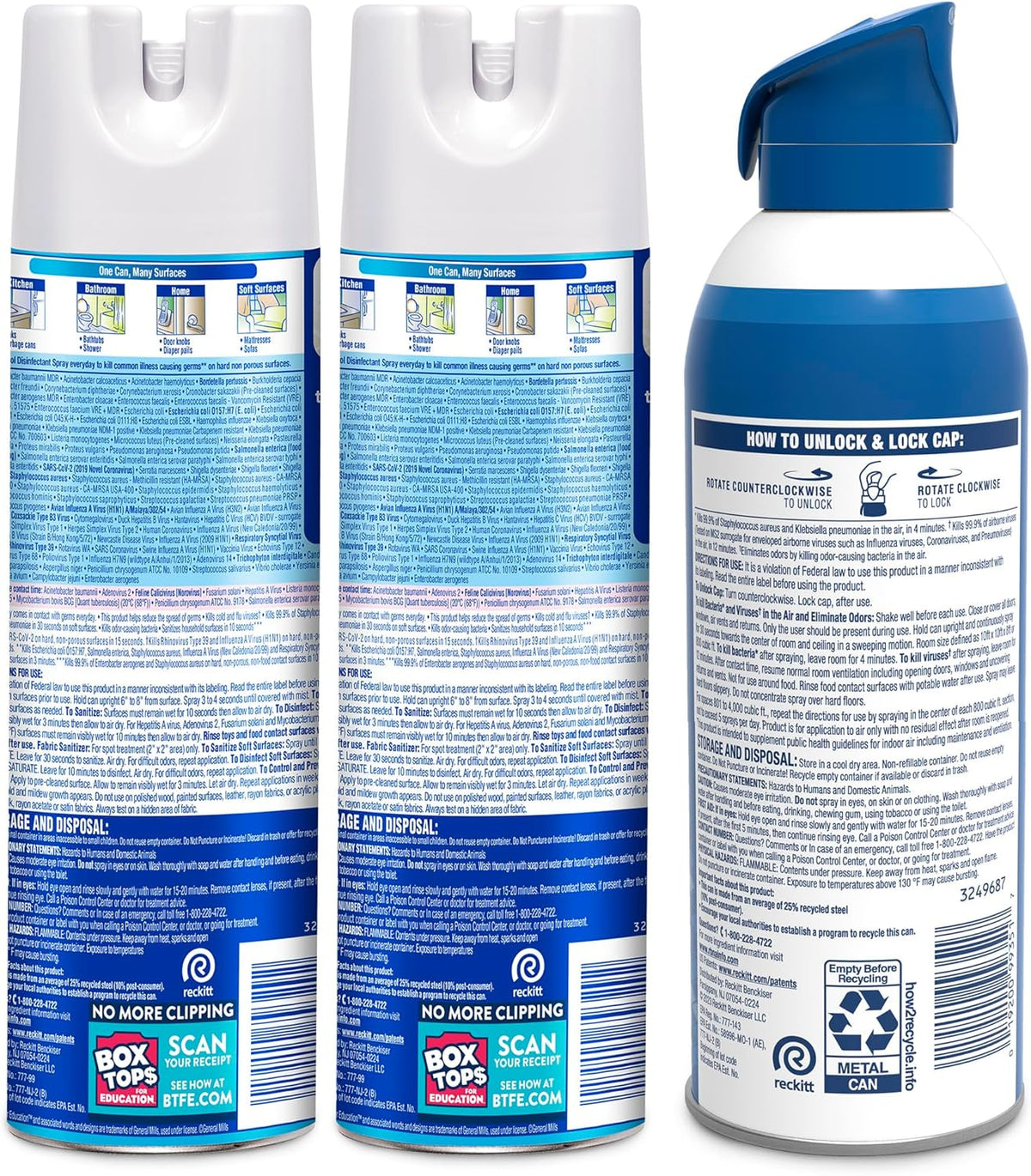 Lysol Disinfectant Spray Bundle - Crisp Linen & Air Sanitizer Spray for Odor Elimination | 19 Fl. Oz & 10 Fl. Oz