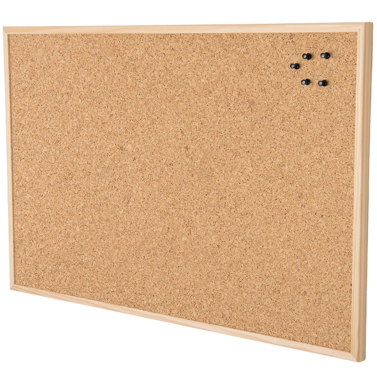 Go4Cork Framed Cork Bulletin Board - 35.4”x 23.6” | Wall Mounted Premium Double-Sided Pine Frame Eco Cork Memoboard | Office Home Classroom Organization Decor | Pushpins & Set Up Accessories Included