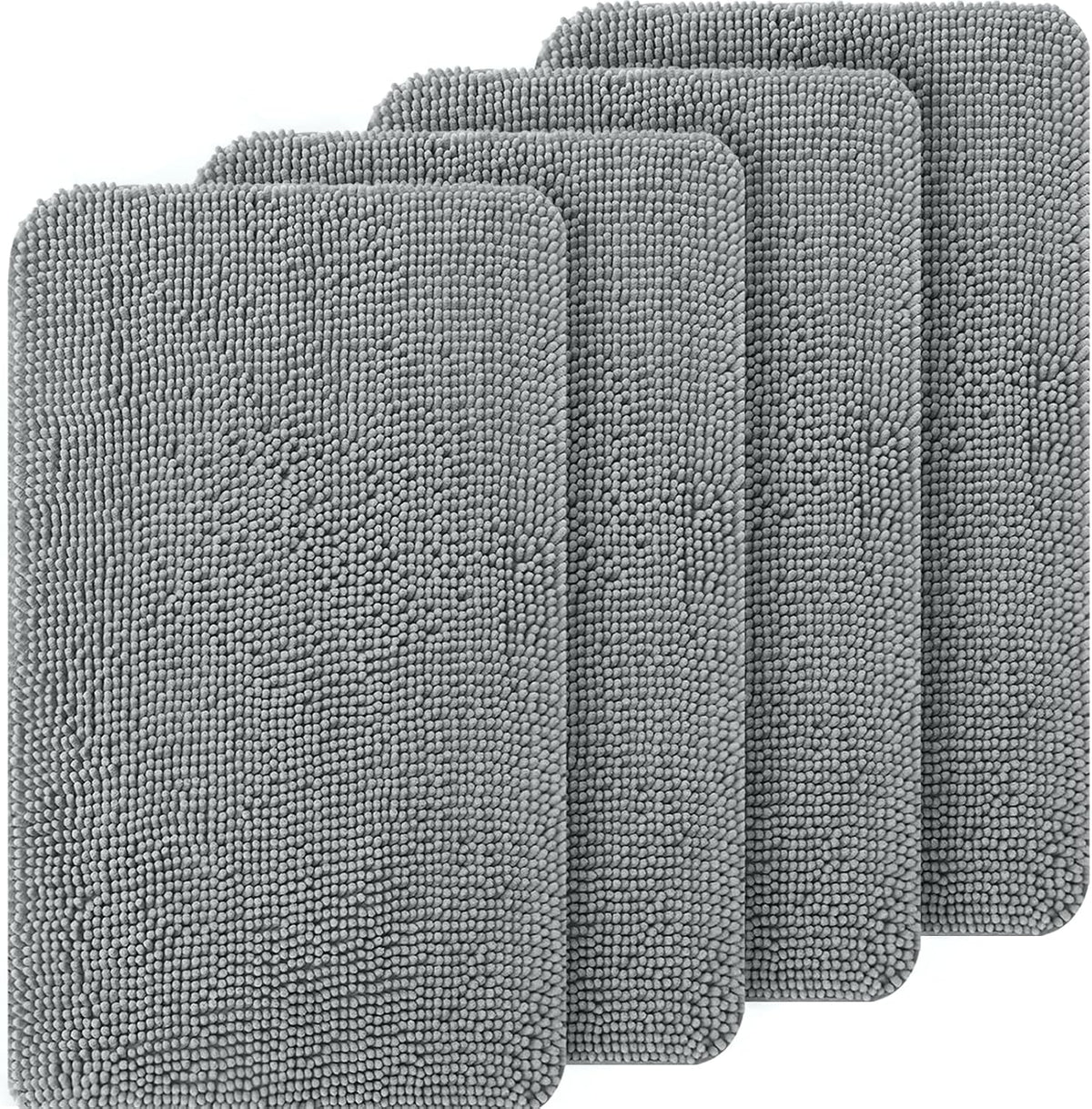 OLANLY Dog Door Mat Bundle - 5 Pieces in Grey | 4 Doormats (30x20) + 1 Extra Mat (30x20)