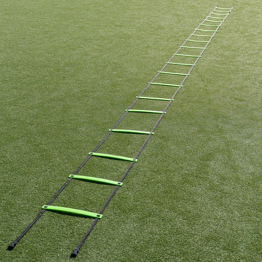 QUICKPLAY Adjustable Agility Ladder 29.5ft - Soccer Training Ladder 20 Rungs Speed Ladder with Adjustable Spacing for Agility Drills and Footwork, Portable Soccer Training Equipment