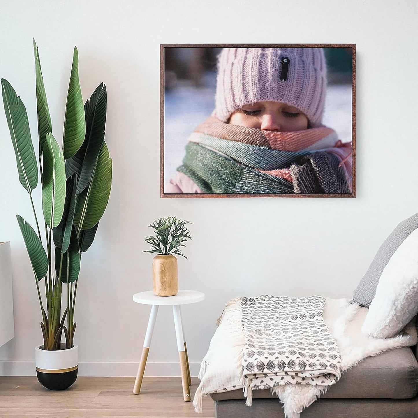 P&L ART. Personalized Custom Canvas Prints: Photo On Canvas Transform Your Photos into Stunning Framed Wall Art Digitally Printed Photo To Canvas Ideal for Home Decor Gifts Keepsakes Walnut 16X24