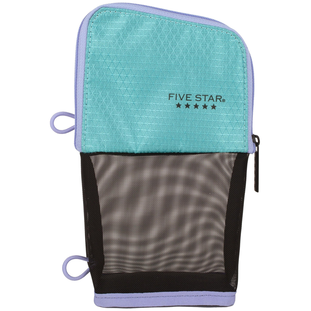Five Star Pencil Pouch, Pen Case, Stand 'N Store Zipper Pouch, Fits 3-Ring Binder, Storage Organizer for School Supplies Earbuds Chargers Cables Makeup, Teal/Berry (500209F-ECM)