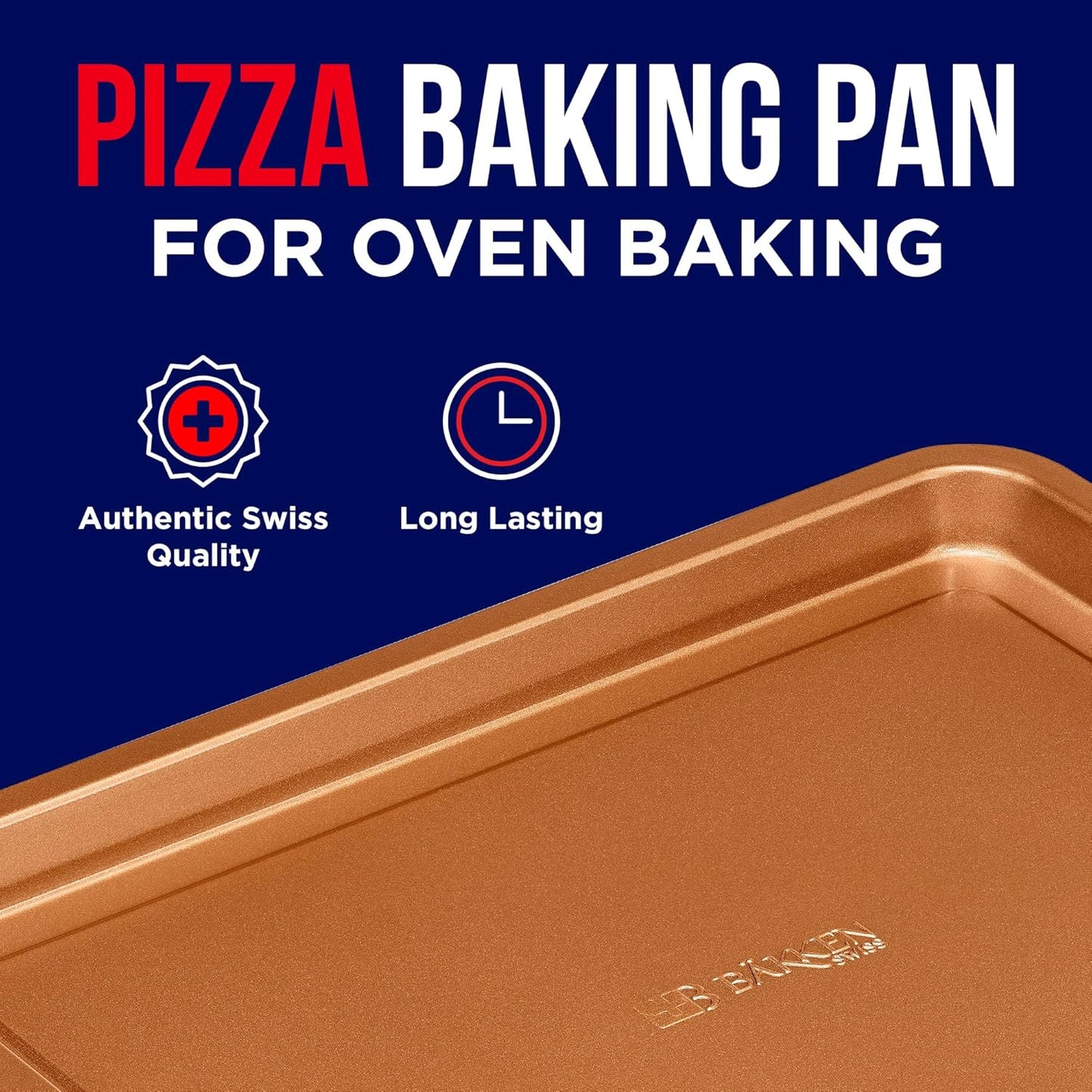 Bakken Swiss 2-in-1 Air Fryer Tray - Nonstick Copper Crisper Basket, Extra-Large 9.5"x13", Dishwasher Safe