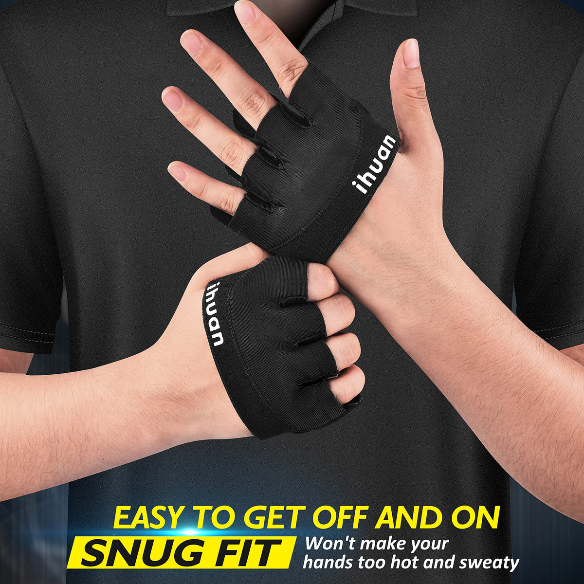 ihuan New Weight Lifting Gym Workout Gloves Men & Women, Great for Weightlifting, Exercise, Training, Fitness