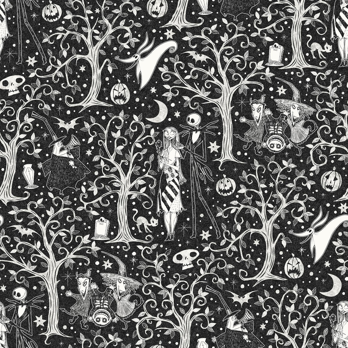 Disney Tim Burton's The Nightmare Before Christmas Black Forest Peel & Stick Wallpaper by RoomMates, RMK12797PLW