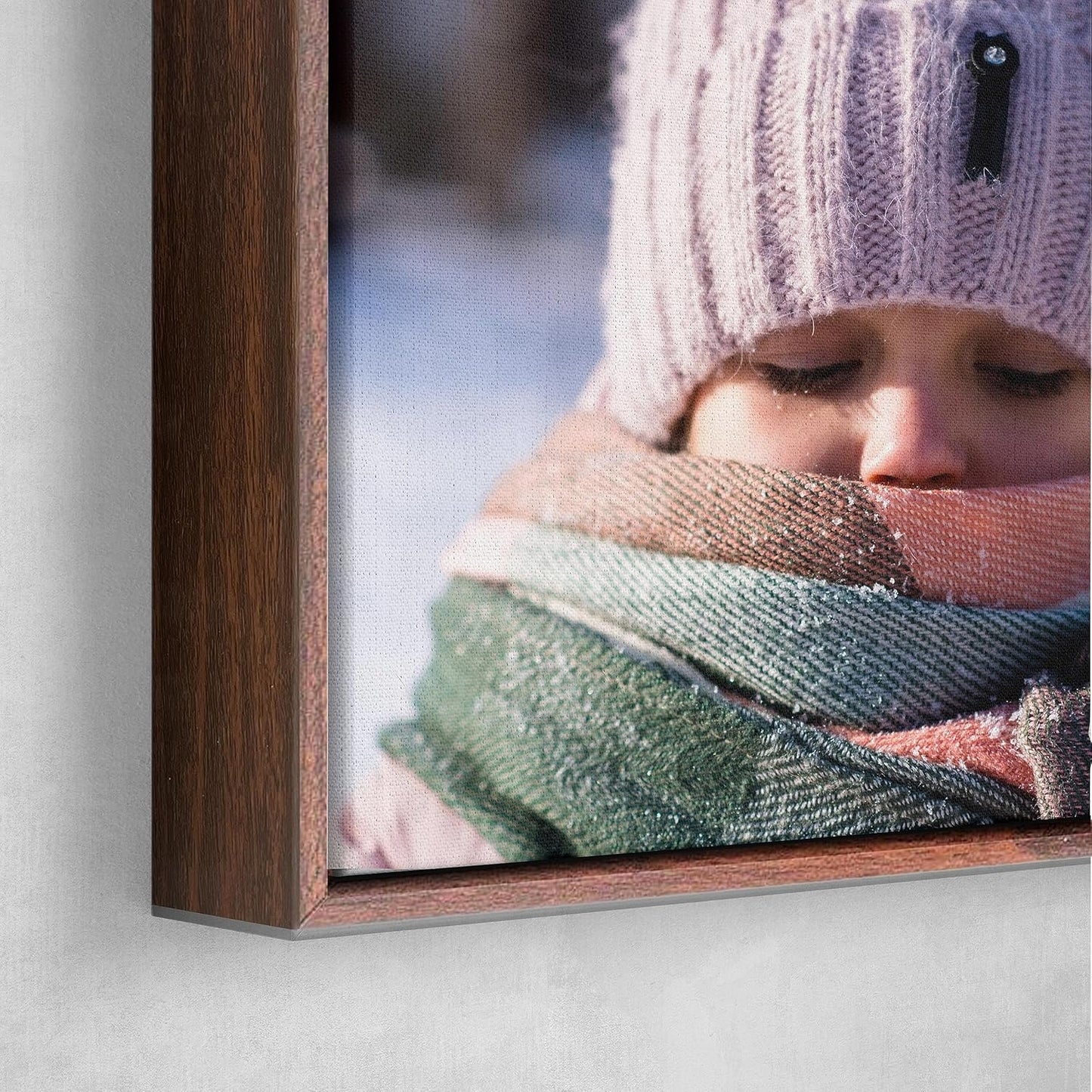P&L ART. Personalized Custom Canvas Prints: Photo On Canvas Transform Your Photos into Stunning Framed Wall Art Digitally Printed Photo To Canvas Ideal for Home Decor Gifts Keepsakes Walnut 16X24